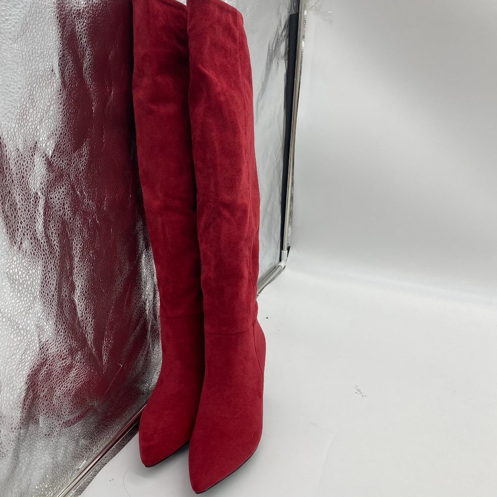 Women Knee High Long Boots Pointed Toe Mid Heels Shoes